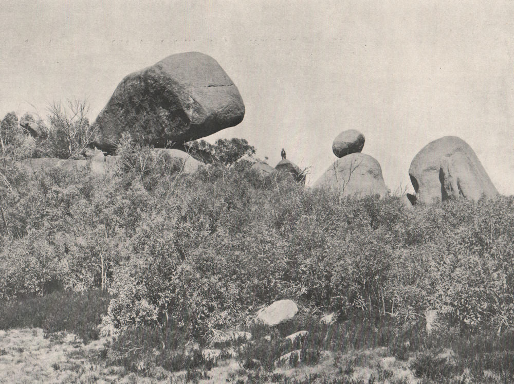 Buffalo Mountains. The Whale Rock. Victoria, Australia. 1908 old antique print
